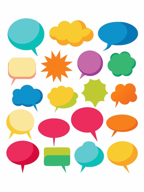 a collection of comic style speech bubbles including one with the word cloud on the bottom