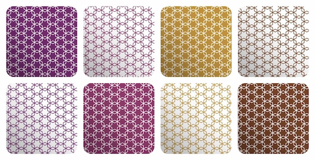 a collection of different patterns including a flower and a star
