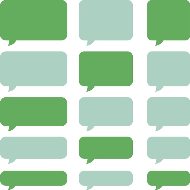 a collection of green and white speech bubbles with a green background