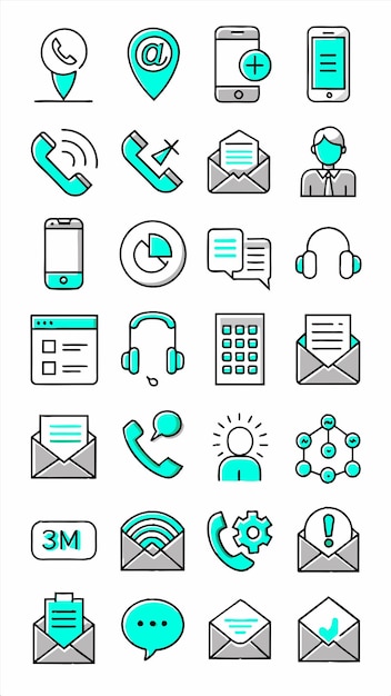 a collection of icons including a phone phone and a phone