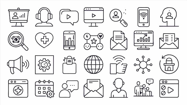 a collection of icons including a web button the web button and the web button