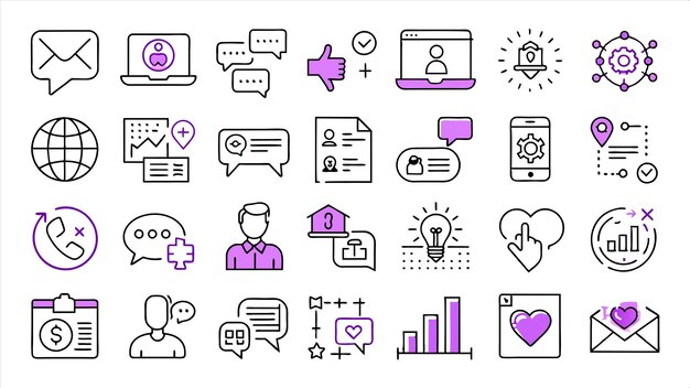 a collection of icons including one that says  love