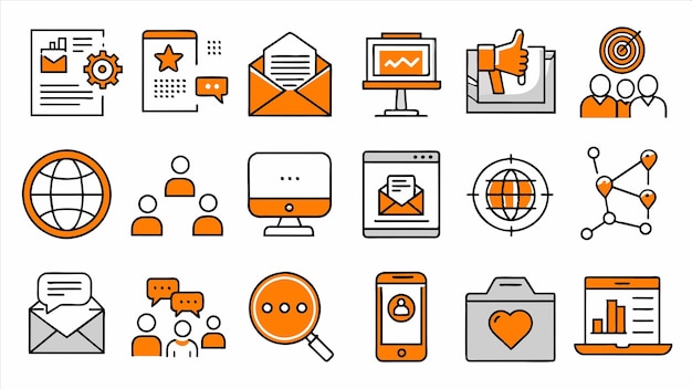 a collection of icons including one that says  welcome