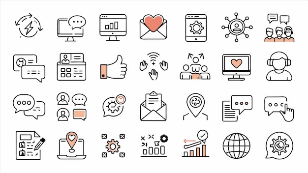 a collection of icons including one that saysthe word  on it