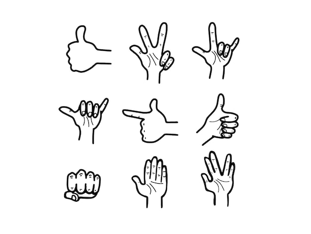 a collection of images of hands and fingers with the word ok on them