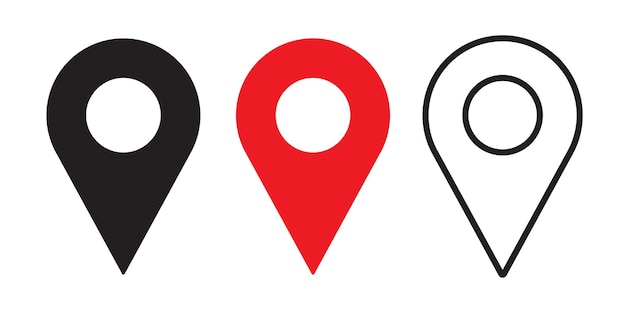 a collection of location or map pin symbols