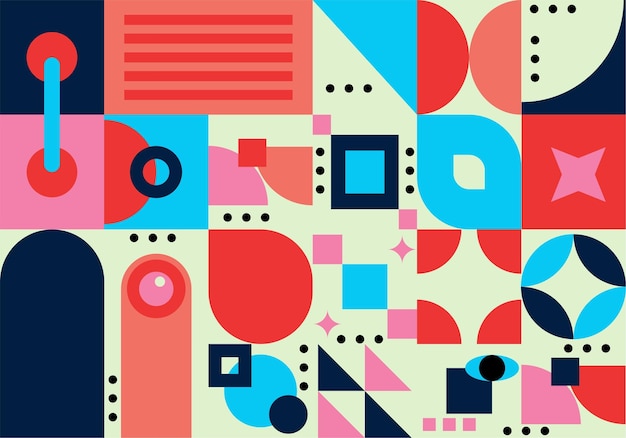 a colorful background with different shapes