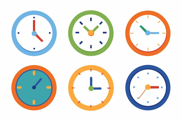 a colorful clock with different colored clocks with different colors