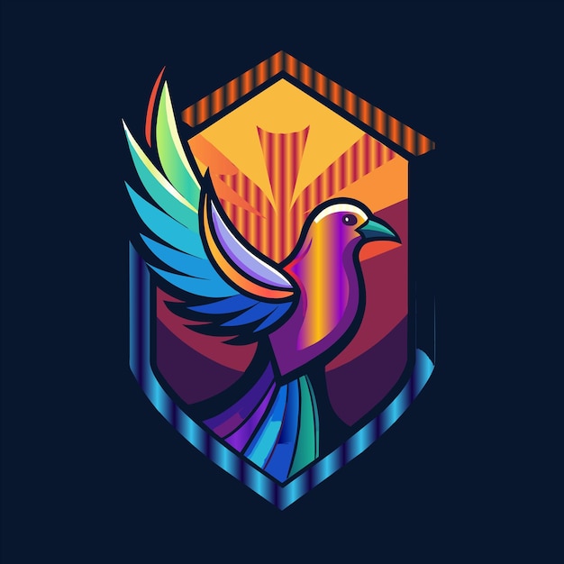 a colorful image of a dove with the word sun on it