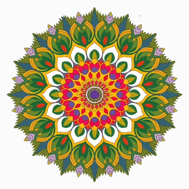 A colorful mandala flower design