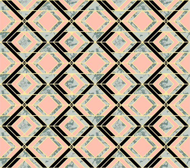 A colorful pattern with a design in yellow and pink.