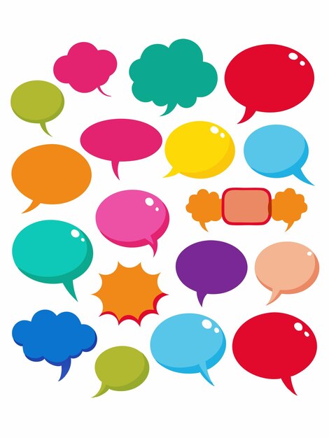 a colorful series of speech bubbles with the word bubble on the bottom