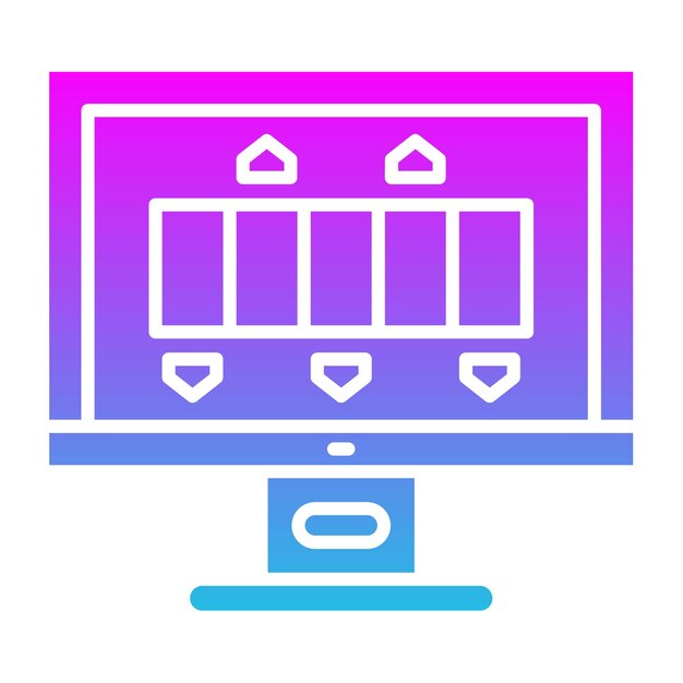 a computer monitor with a blue and purple background with a blue and purple design