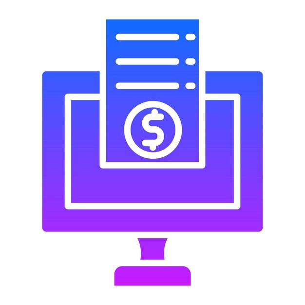 a computer monitor with a dollar sign on it