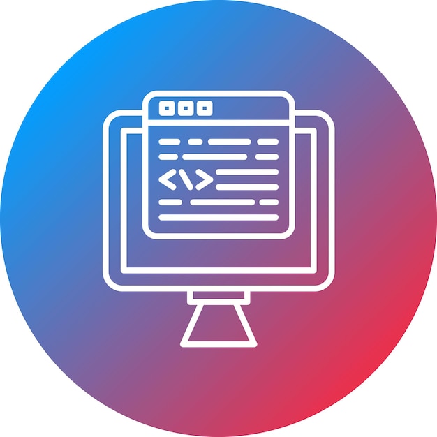 a computer monitor with a red and blue circle around it