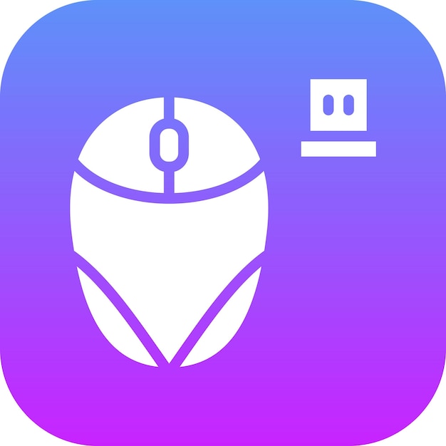 a computer mouse with a blue and purple logo that says  e