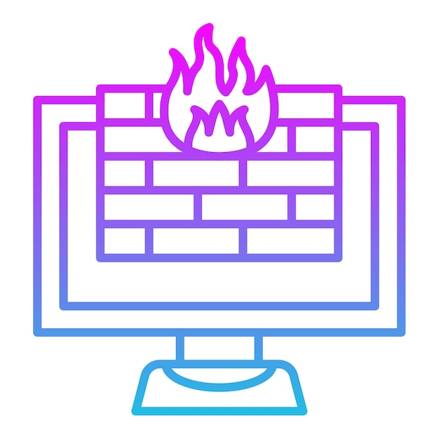 a computer screen with a fire on it and a blue and pink background