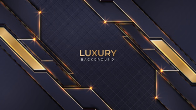 A dark blue background with gold lines and gold lines.