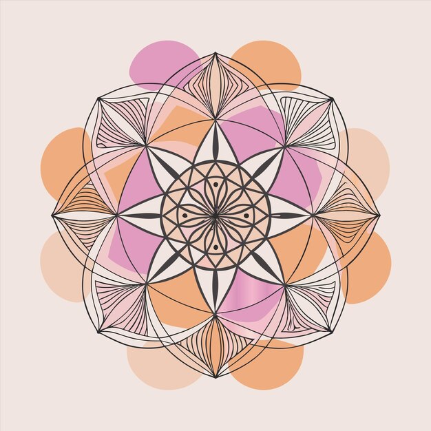 a design with a circle of a circle of pink and purple circles