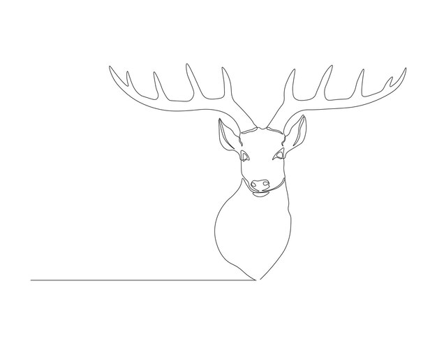a drawing of a deer head with a heart on it