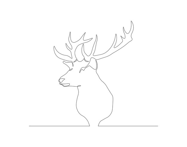 a drawing of a deer with a black outline on it