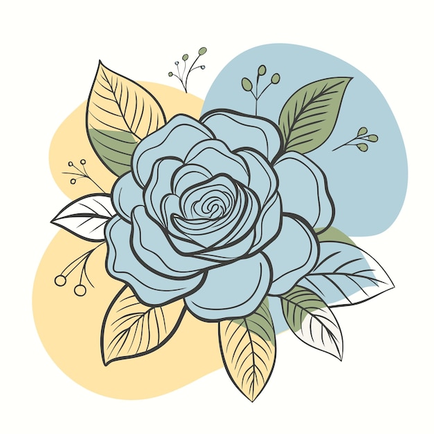 a drawing of a flower with the word quot blue quot on it