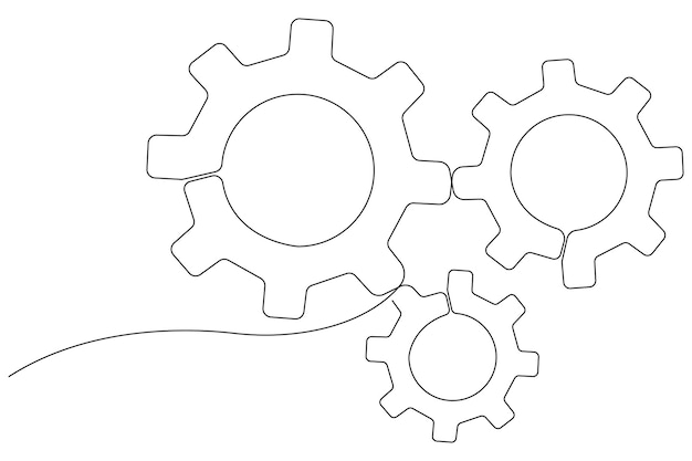 a drawing of a gear with a white background that says  the word  on it