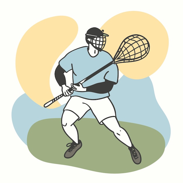 a drawing of a man playing tennis with a net