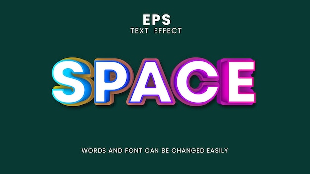 A eps poster that says space effect on it
