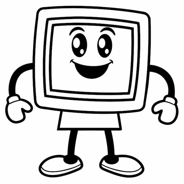 a funny computer character vector silhouette