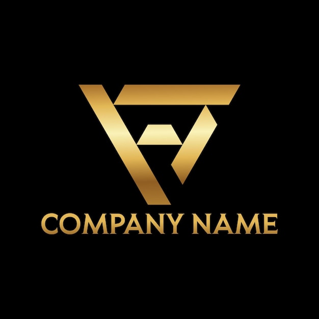 a gold and black logo with the letter a on a black background