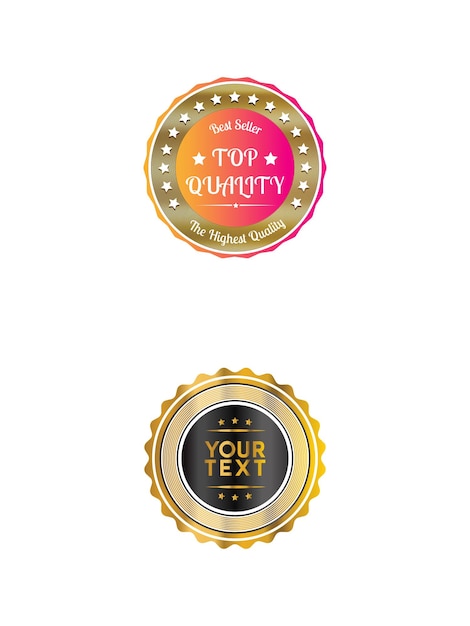 A gold and gold label that says top top