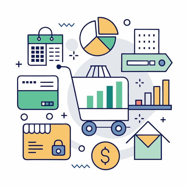 a graphic of a business card with a diagram of a business card and a diagram with the word financial