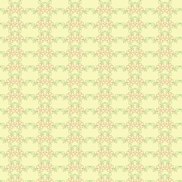 a green and yellow floral pattern with a green background