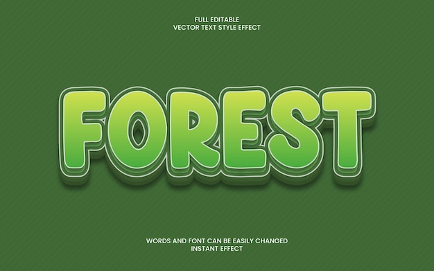 A green poster with the word forest on it.