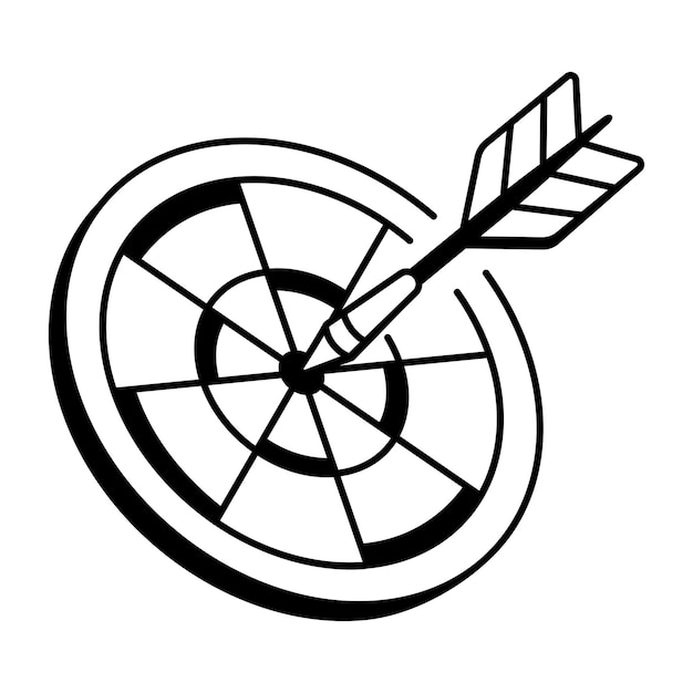 A hand drawn style icon of the dartboard