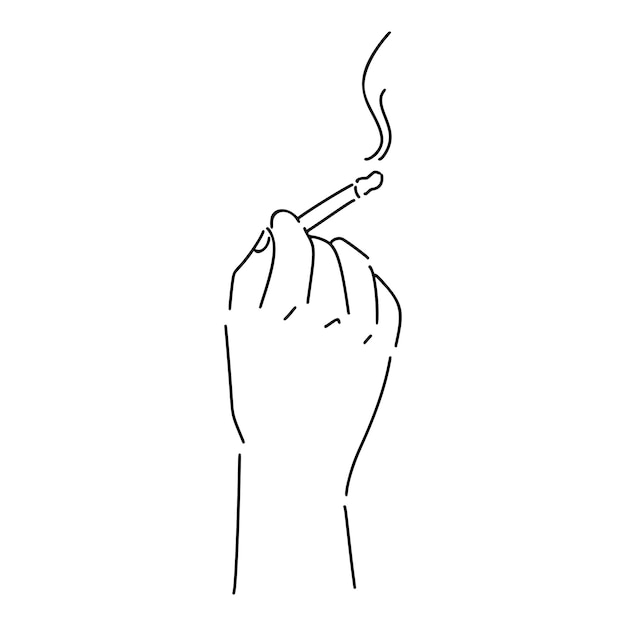 a hand holding a cigarette with the word smoke on it
