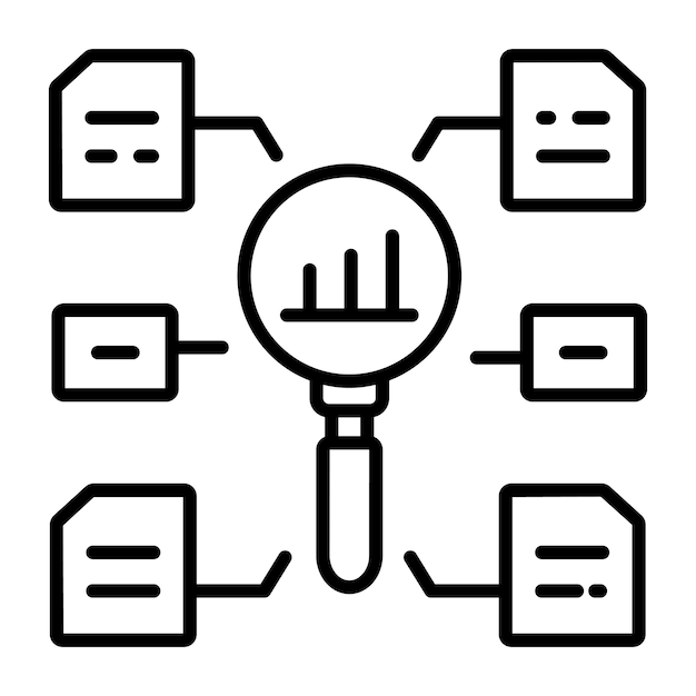 a line style icon of data classification