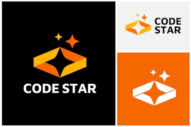 A logo for code star and a star