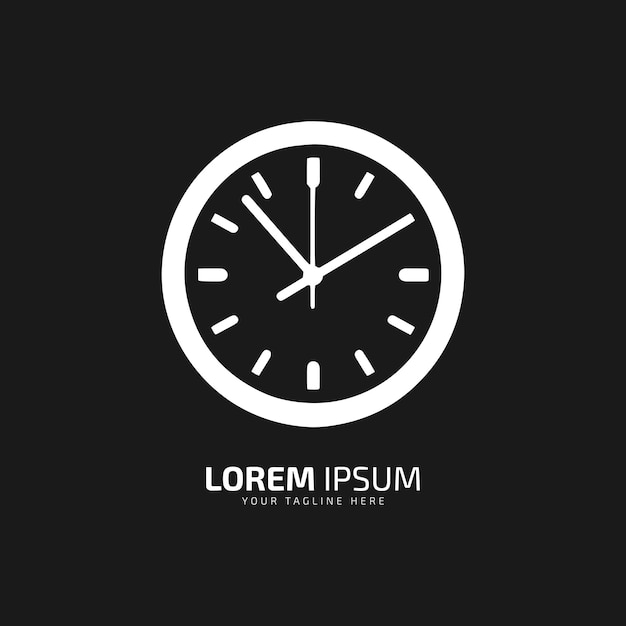 A logo of watch icon abstract clock vector silhouette on dark background