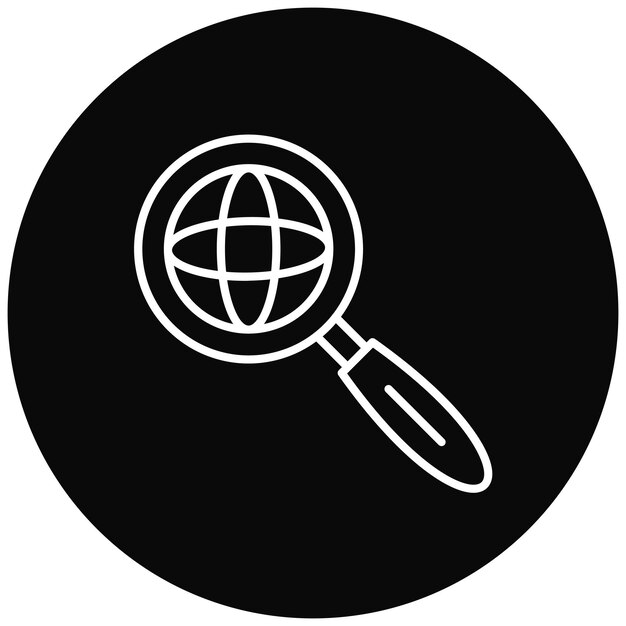 a magnifying glass is drawn on a black background