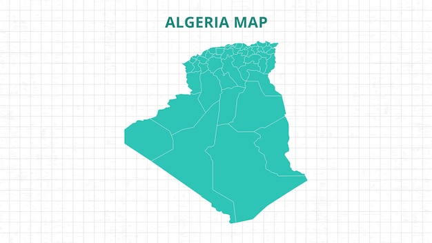 A Map highlighting Algeria Map Algeria modern map with Grey Color Hi detailed
