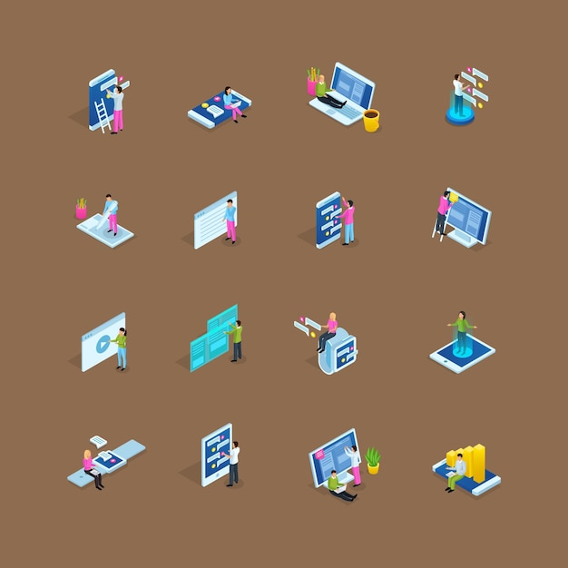 A Mega set flat design concept web development ui and ux design programming software