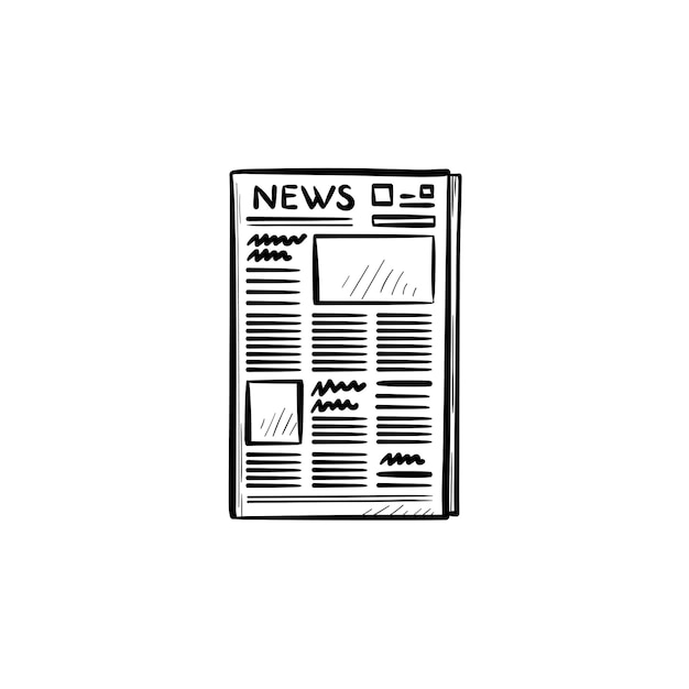 a newspaper hand drawn outline doodle icon