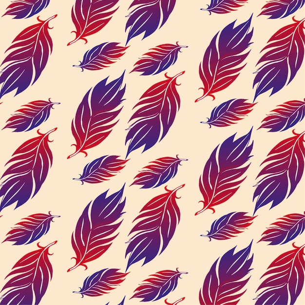 A pattern with feathers on a beige background.