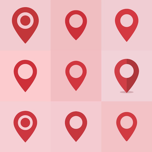 a pink background with a red marker that says pin