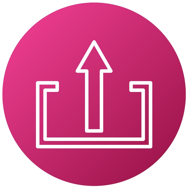 a pink circle with an arrow pointing up