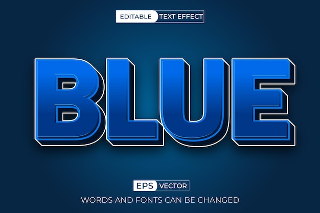 a poster for the blue text effect vector illustration