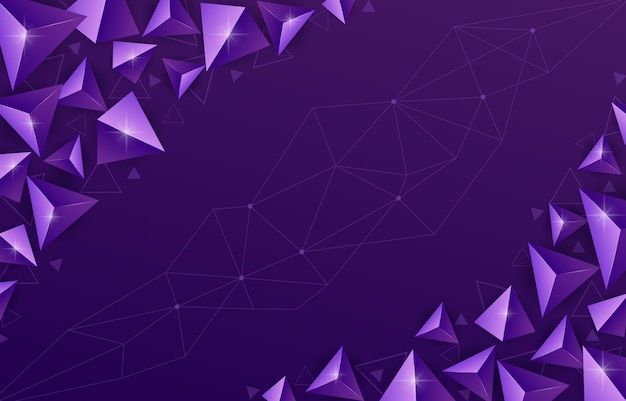 a purple background with geometric shapes and lines