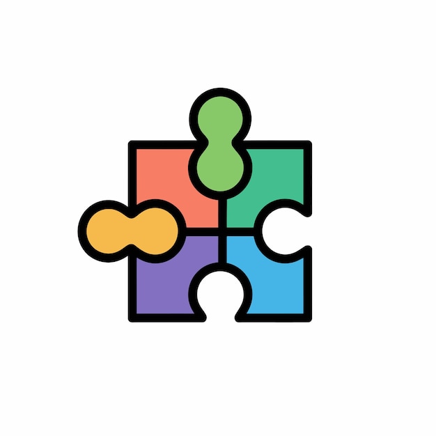 a puzzle piece with a colored puzzle that says jigsaw puzzle